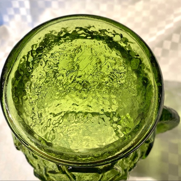 Vintage Olive Anchor Hocking Rainflower Pitcher - Picture 8 of 10